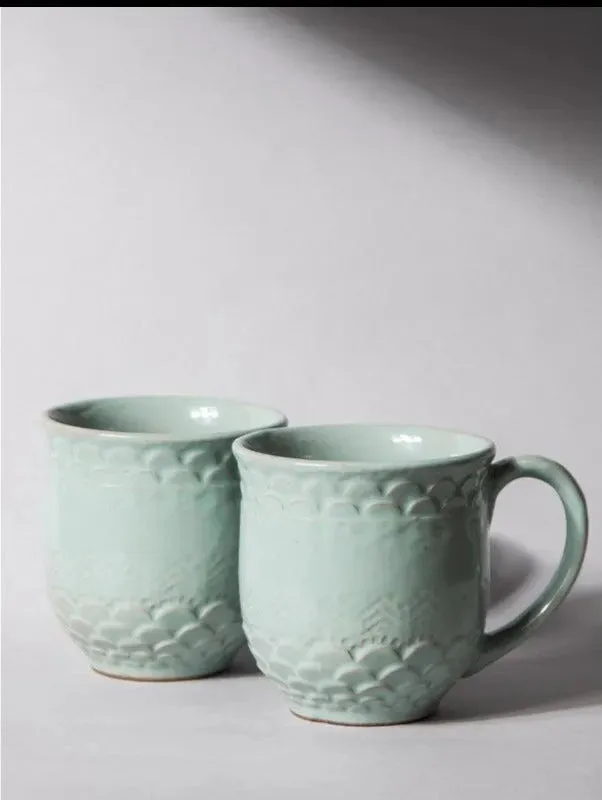 Aqua Green Mugs | Set of 2