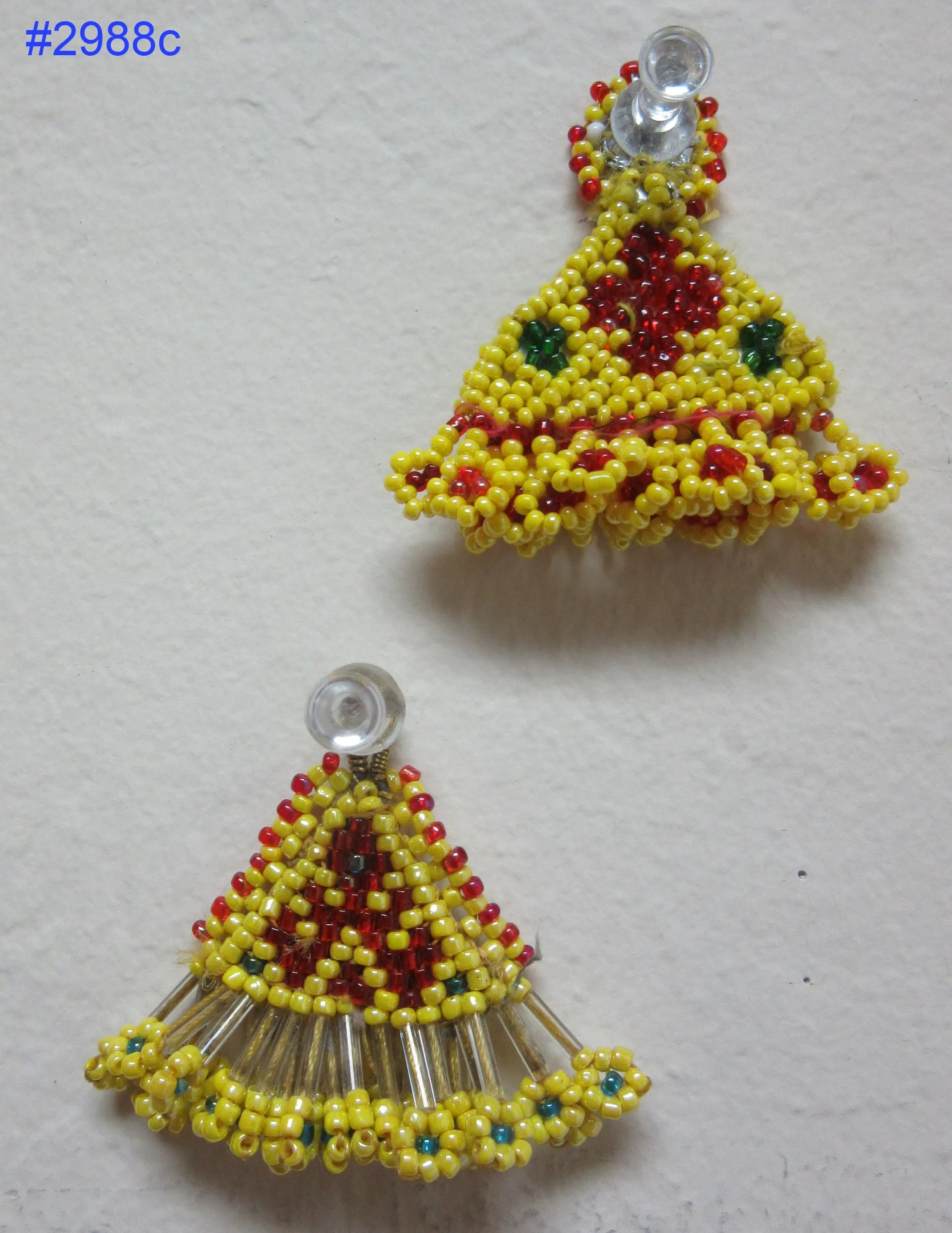 Trims 2988 Yellow Seed Beads Button Hanging